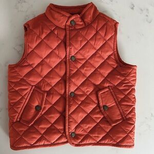 Janie & Jack Quilted Vest Insulated Front Snaps Burnt Orange Size 12-18-C10